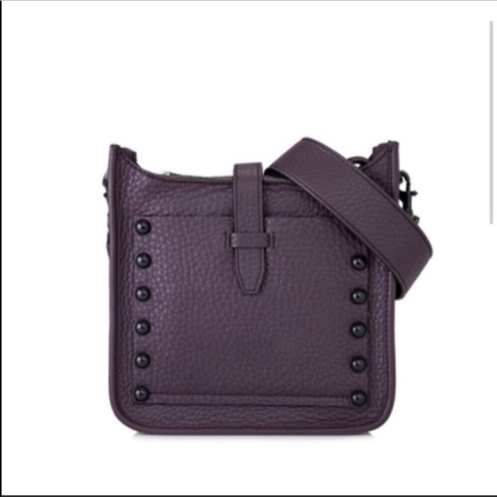 Rebecca Minkoff Mini Feed Bag Purple Leather Black Hardware